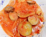 鶏肉のトマト煮込みのトマトクリームパスタ作り方1写真