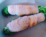 ＊豚肉の小葱大葉チーズとろ〜り巻き焼き＊作り方5写真