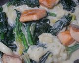 簡単♪鮭とほうれん草のお餅ソースグラタン作り方5写真