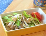 鶏むね肉としめじ 水菜の塩葱醬和え♪作り方3写真