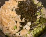 簡単　枝豆めし　むき枝まめ塩こんぶごはん作り方3写真
