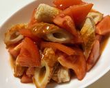 簡単！トマトとちくわの味噌ポン酢和え作り方4写真