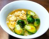 海老と芽キャベツの温かい蕎麦　発酵玉葱作り方9写真