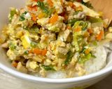 鶏ミンチとタケノコの丼風♪作り方4写真
