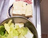 豚バラ豆腐白菜のピリ辛中華スープ作り方1写真