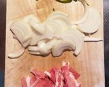 豚ばら肉と玉ねぎのごま味噌炒め作り方1写真
