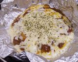 残ったカレーで焼きカレー風巣ごもり卵作り方5写真