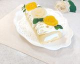 桃缶薔薇でフルーツロールケーキ♪作り方20写真