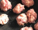 豚こま（薄切り）を丸めた揚げない本格酢豚作り方2写真