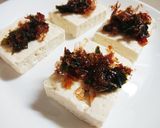 レンジで簡単！ニラ、鰹節で豆腐のおつまみ作り方5写真