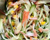 カニカマ・茗荷・胡瓜・コーンの素麺サラダ作り方5写真