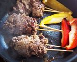 家やBBQに！牛こま肉でドネルケバブ串♪作り方4写真