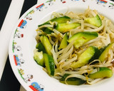 胡瓜とモヤシ 鶏がらオイスター炒め 簡単作り方4写真