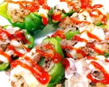 若獲りピーマンとパプリカの肉詰めチーズ作り方7写真