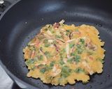 韓国の定番料理イカとニラのチジミ作り方5写真