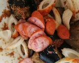 弁当★ナス+ちくわ+ソーセージ梅ゴマぽん作り方2写真