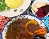 ビーツと牛スネ肉と野菜素揚げスープカレー作り方15写真