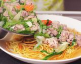 壬生菜と豚肉のあんかけ焼きそば作り方4写真