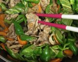 万願寺とうがらしと豚肉のみそ炒め作り方3写真