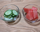 和風の副菜！スイカときゅうりの酢の物作り方1写真