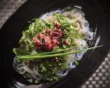 梅干+大葉+胡麻の冷製パスタorうどん作り方3写真