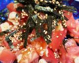サイコロトマトと天かすのあえたん。作り方1写真