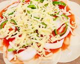 餃子の皮で焼くだけ、パリパリミックスピザ作り方6写真
