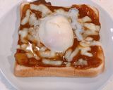 余ったカレーで、温玉カレートースト！作り方6写真