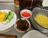 カルビ焼肉をトッピングした 冷やし中華作り方2写真