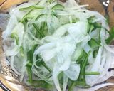 材料２つ、ピーマンと玉ねぎの簡単サラダ作り方5写真