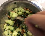 つるむらさきとキュウリと納豆の和え物作り方4写真