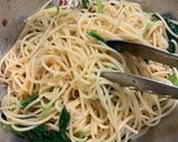 サッパリ梅肉と小松菜の和風冷製パスタ作り方6写真