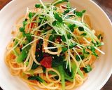 サッパリ梅肉と小松菜の和風冷製パスタ作り方7写真