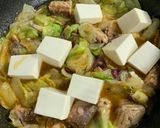 鯖と豆腐のピリ辛味噌ダレ煮込み作り方5写真