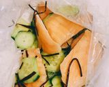 ふりふり、塩昆布　サーモン！作り方3写真