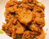 揚げ餃子とエビチリソース和え作り方6写真
