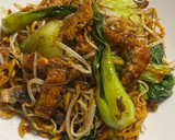 鰻蒲焼と 青梗菜の 山椒焼きそば作り方11写真