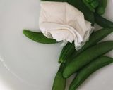 お弁当★スナップエンドウ★レンチン蒸し作り方1写真