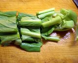 チンゲン菜とベーコンのクリーム煮。。作り方2写真