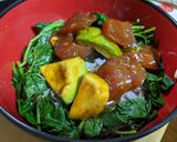 お肌が喜ぶ〜！マグロとアボカドのユッケ丼作り方7写真