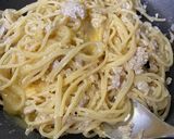 ツナと玉ねぎのワンパンカルボナーラ作り方9写真