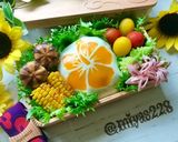 【簡単】キャラ弁 ハイビスカス 薄焼き卵作り方22写真