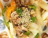 レンジ大根豚こま中華風焼そば味青椒肉絲風作り方17写真