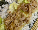 海苔巻きシリーズ！塩レモン豚レタス巻き！作り方4写真