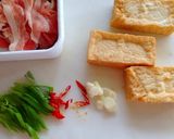 豚こまと厚揚げのペペロンチーノ作り方1写真