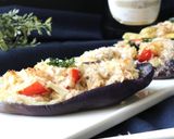 ネギ味噌マヨの茄子ボート♪作り方4写真