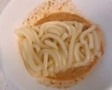 レンジで簡単、ごまマヨ麺つゆのうどん！作り方3写真