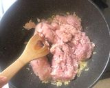 鶏ひき肉と葱のパスタ作り方4写真