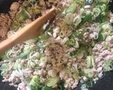 鶏ひき肉と葱のパスタ作り方9写真