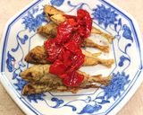 あじご（豆あじ）の唐揚げピーマンのせ作り方7写真